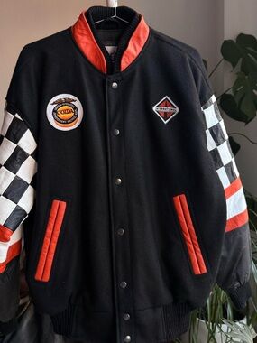NASCAR Racing Patch Varsity Jacket Bomber size M
